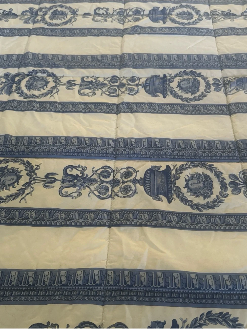 Vintage Gianni Versace Blue Medusa Baroque King Comforter Set